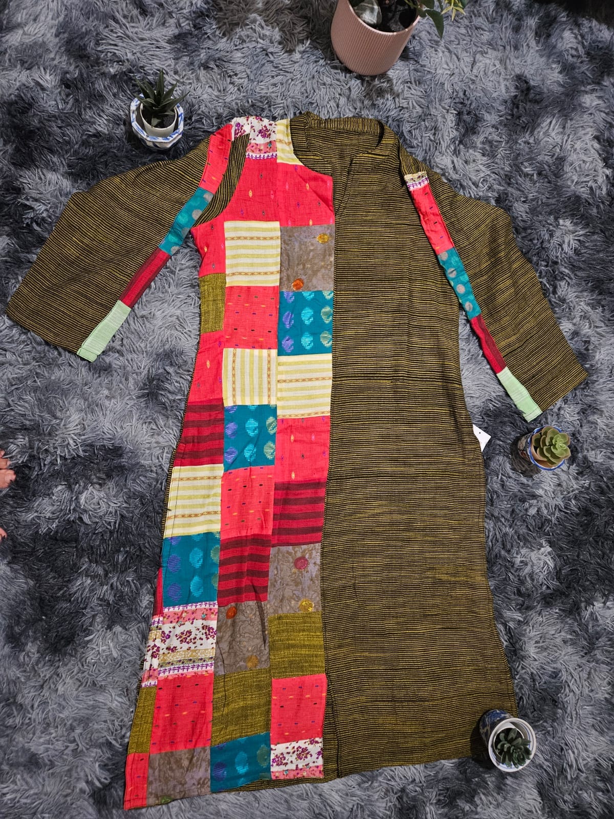 লেডিস খাদি কটন কুর্তি