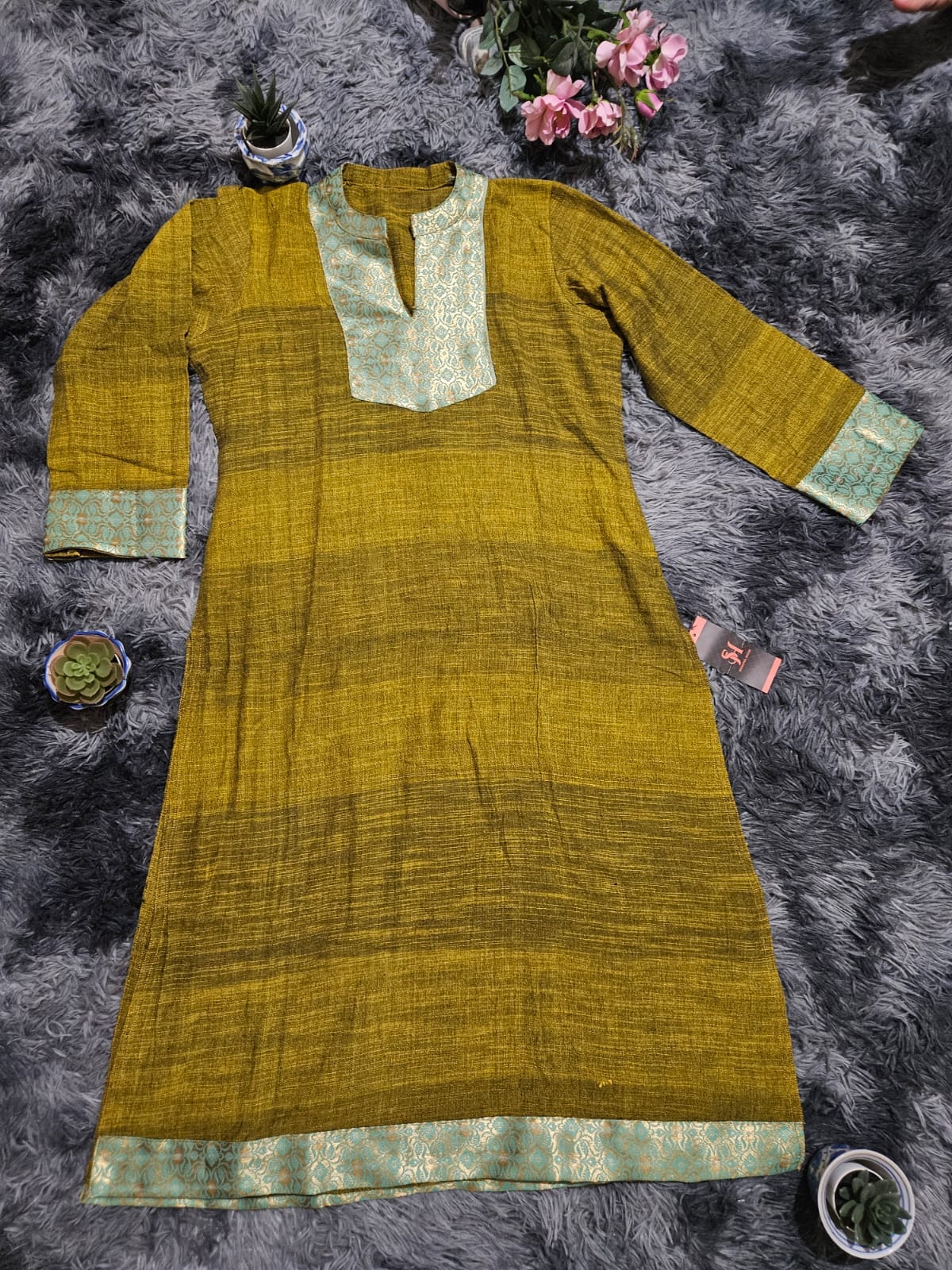 লেডিস খাদি কটন কুর্তি